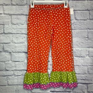 Girls polka dot‎ ruffle  pull on pants